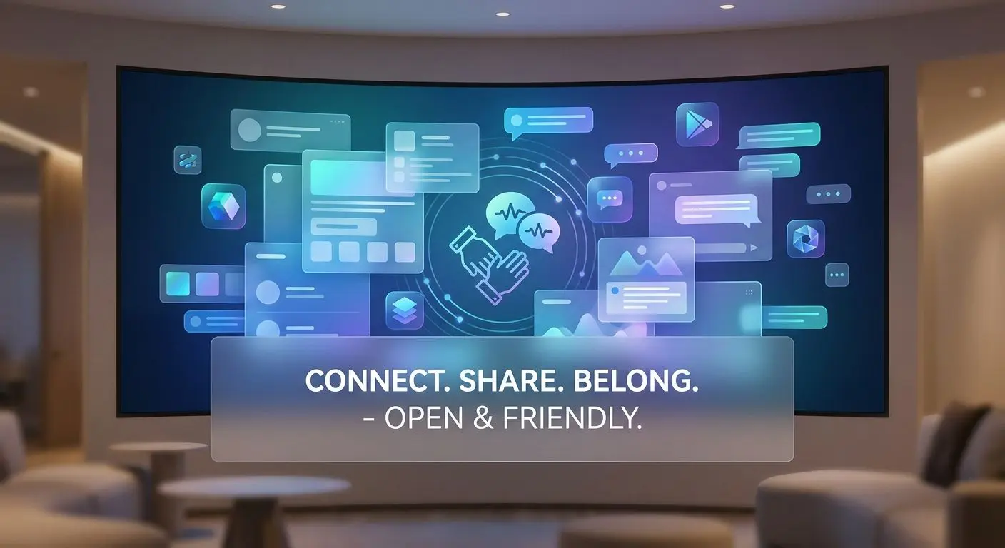 Community and social connection visual showing openness and communication