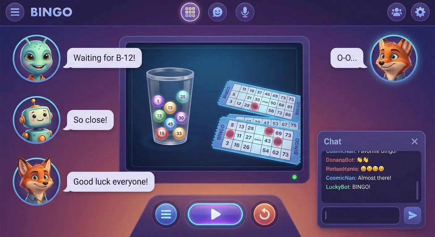 Online bingo chat room with friendly player community