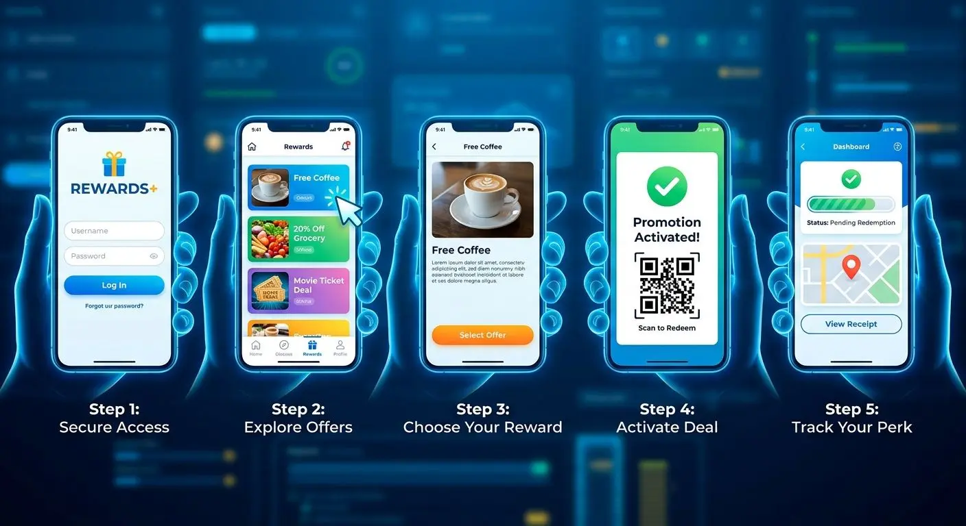 Step by step mobile app process for claiming bonuses