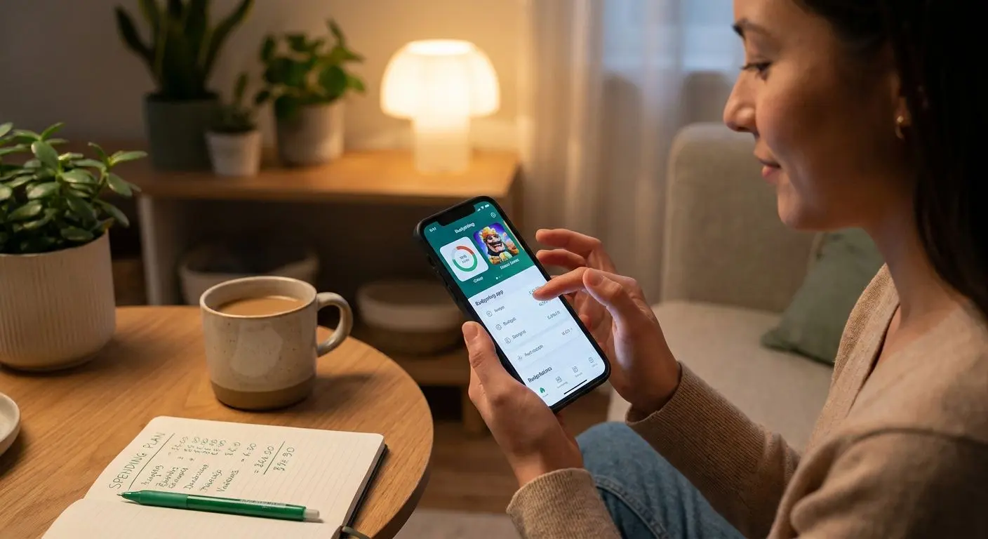 Responsible mobile gaming scene with budget and time control