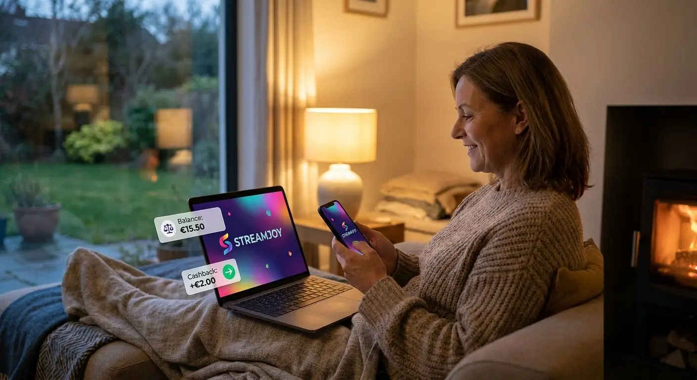 Irish player checking cashback offers on a laptop and phone