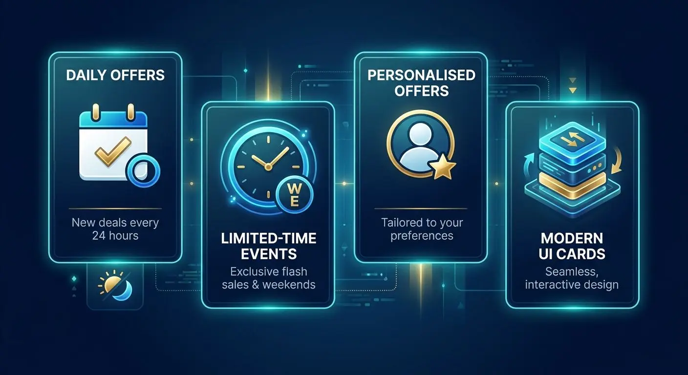 Illustration of different PlayOJO cashback offer types