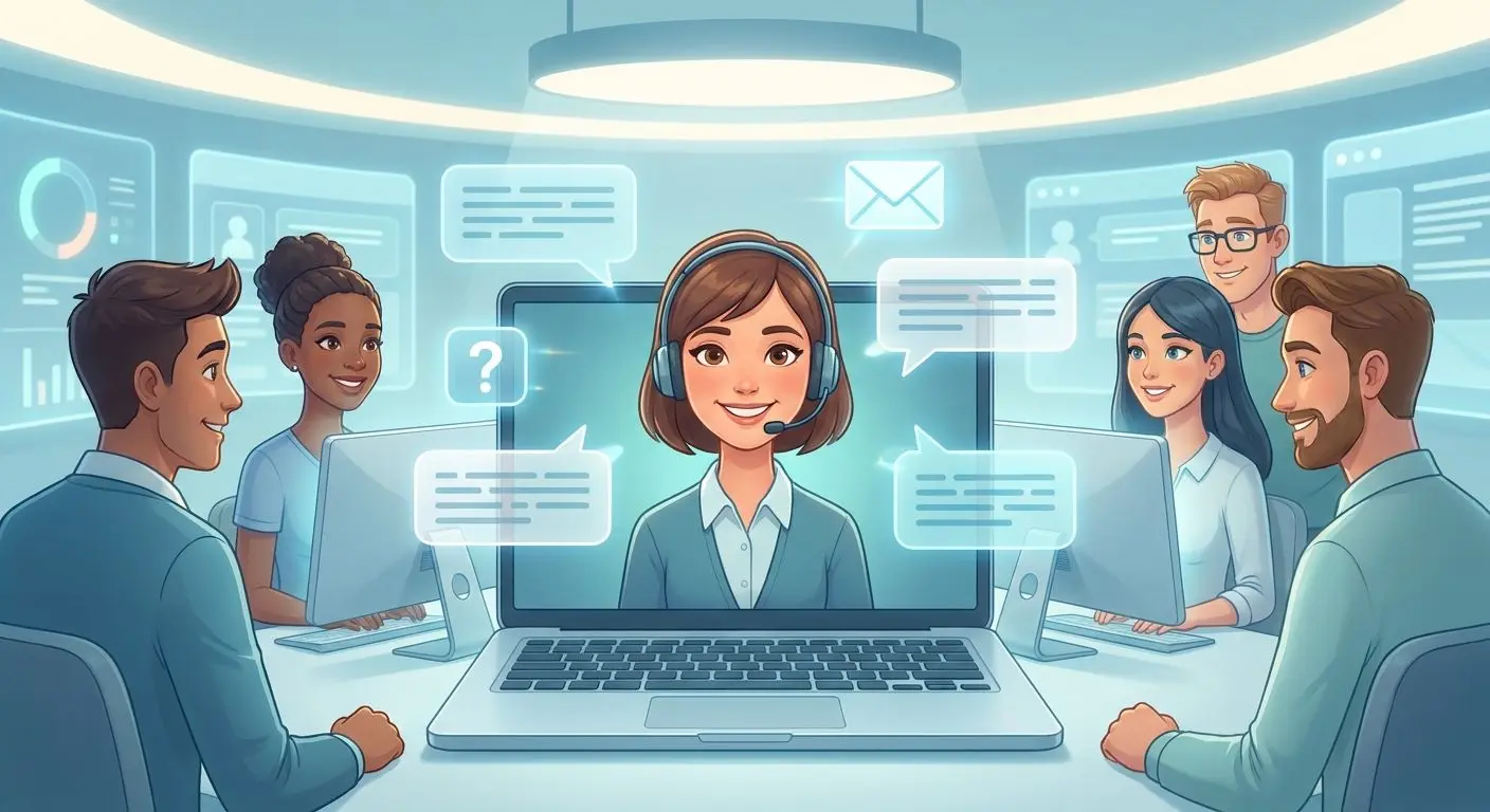Friendly support team illustration for PlayOJO contact page