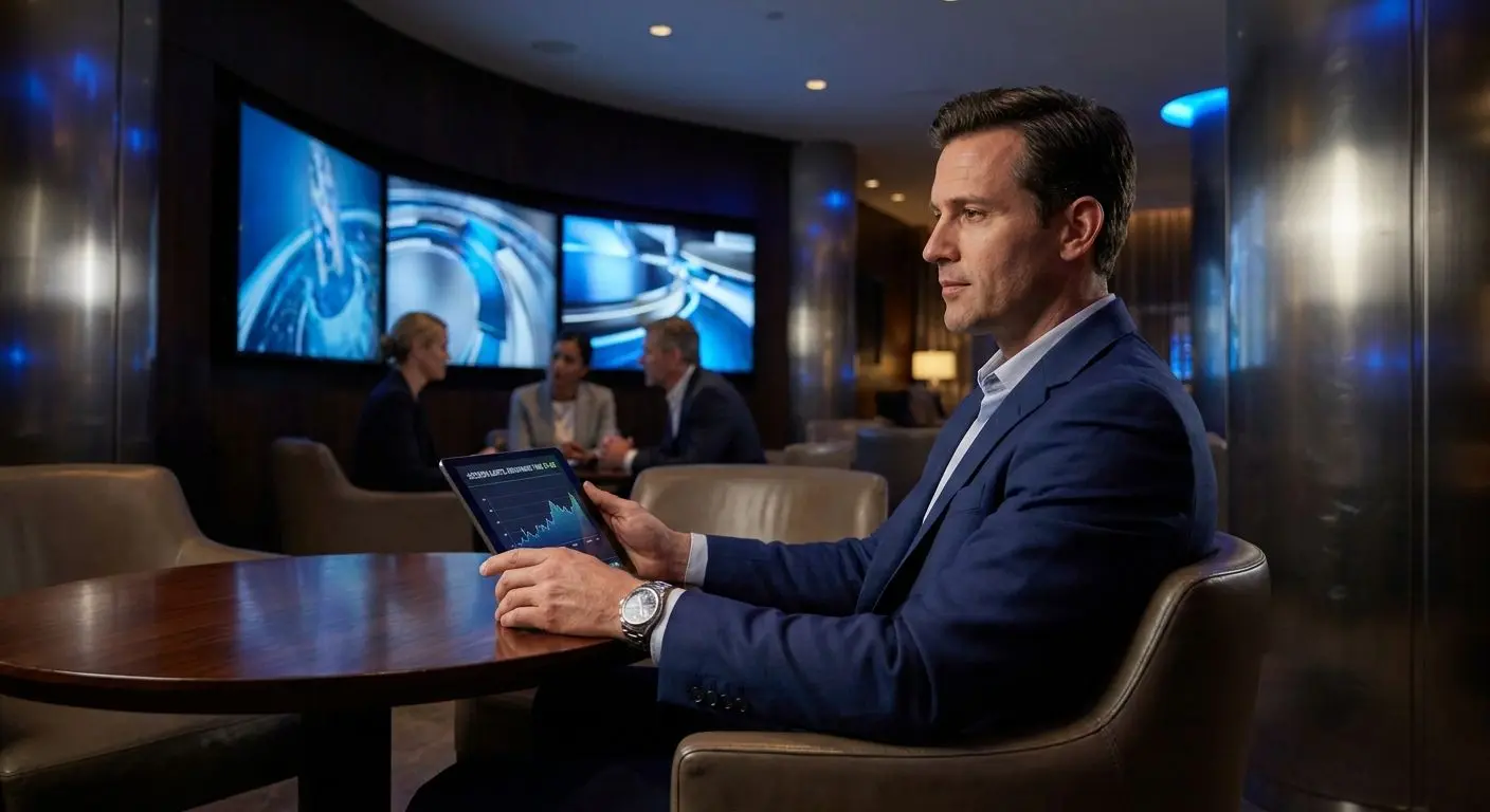 Responsible High-Stakes Play Responsible high-stakes player reviewing limits in a calm premium gaming setting