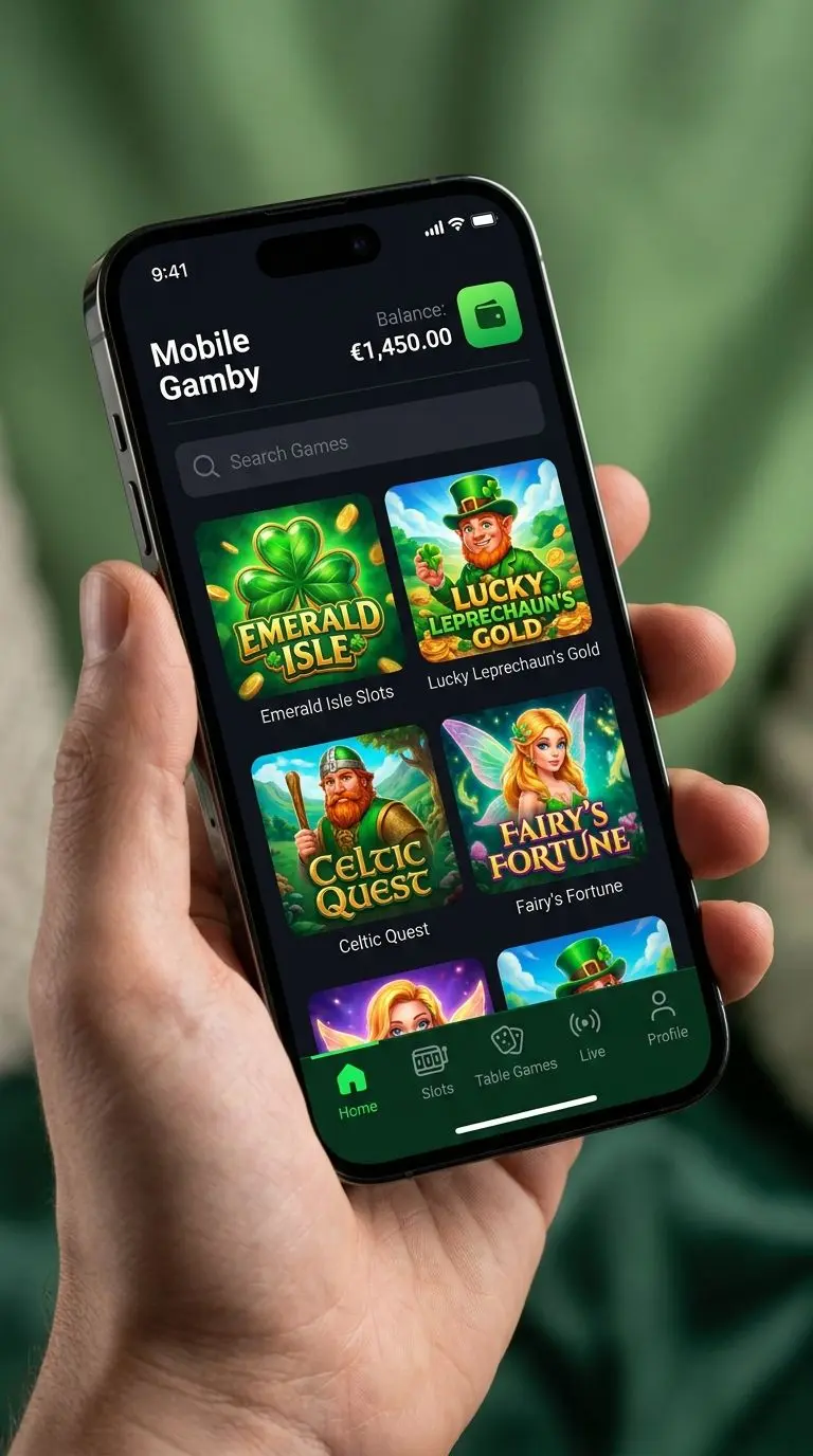 iPhone showing PlayOJO-style mobile lobby interface
