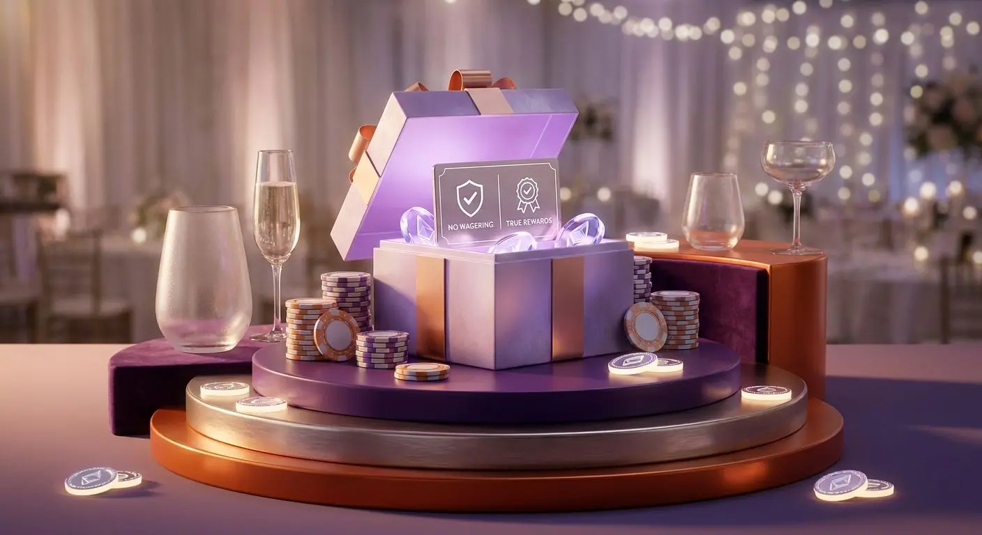 Roulette rewards visual with chips and no wagering theme