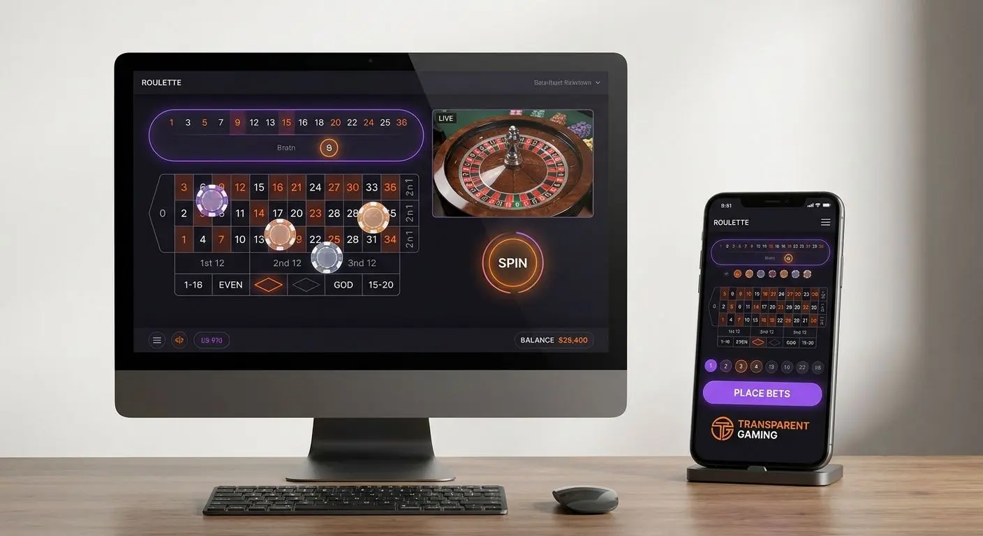 PlayOJO roulette interface on desktop and mobile devices