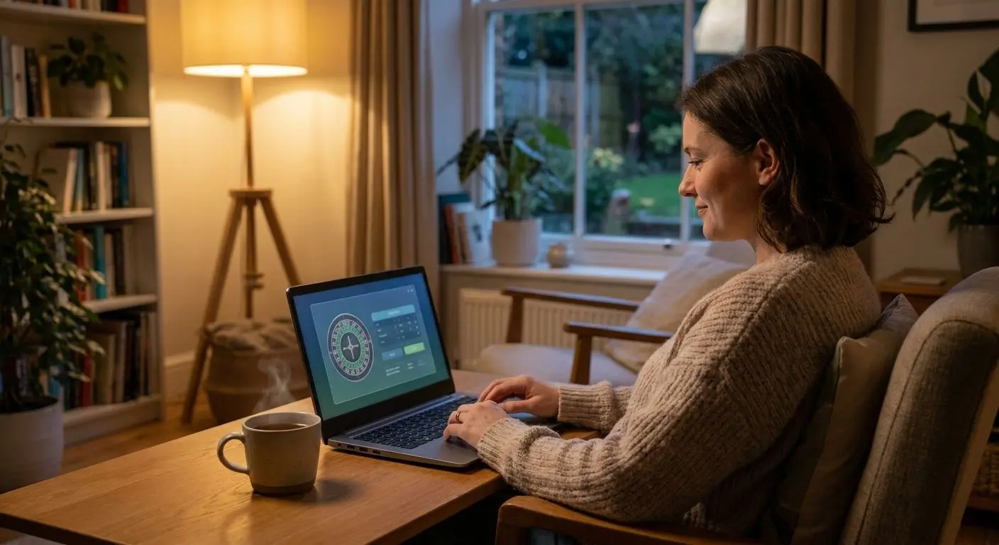 Calm player using online roulette with a balanced approach