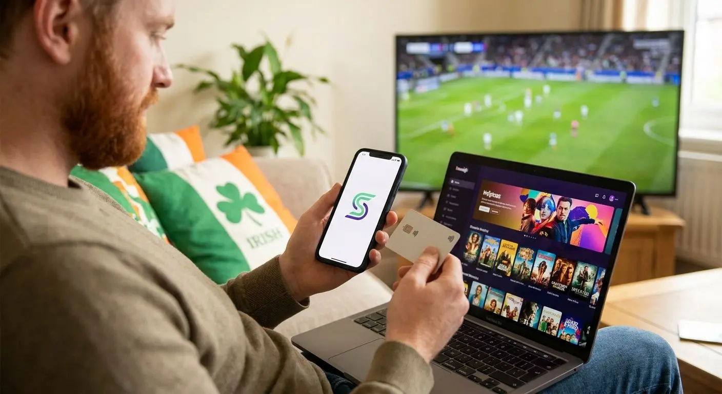 Irish player using an e-wallet with PlayOJO interface on laptop and phone