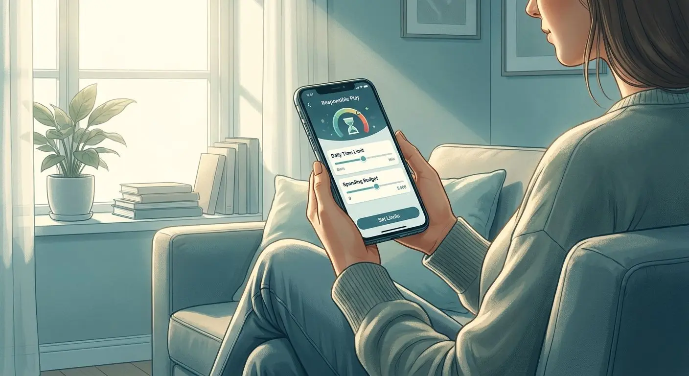 User setting safer play limits in a calm environment